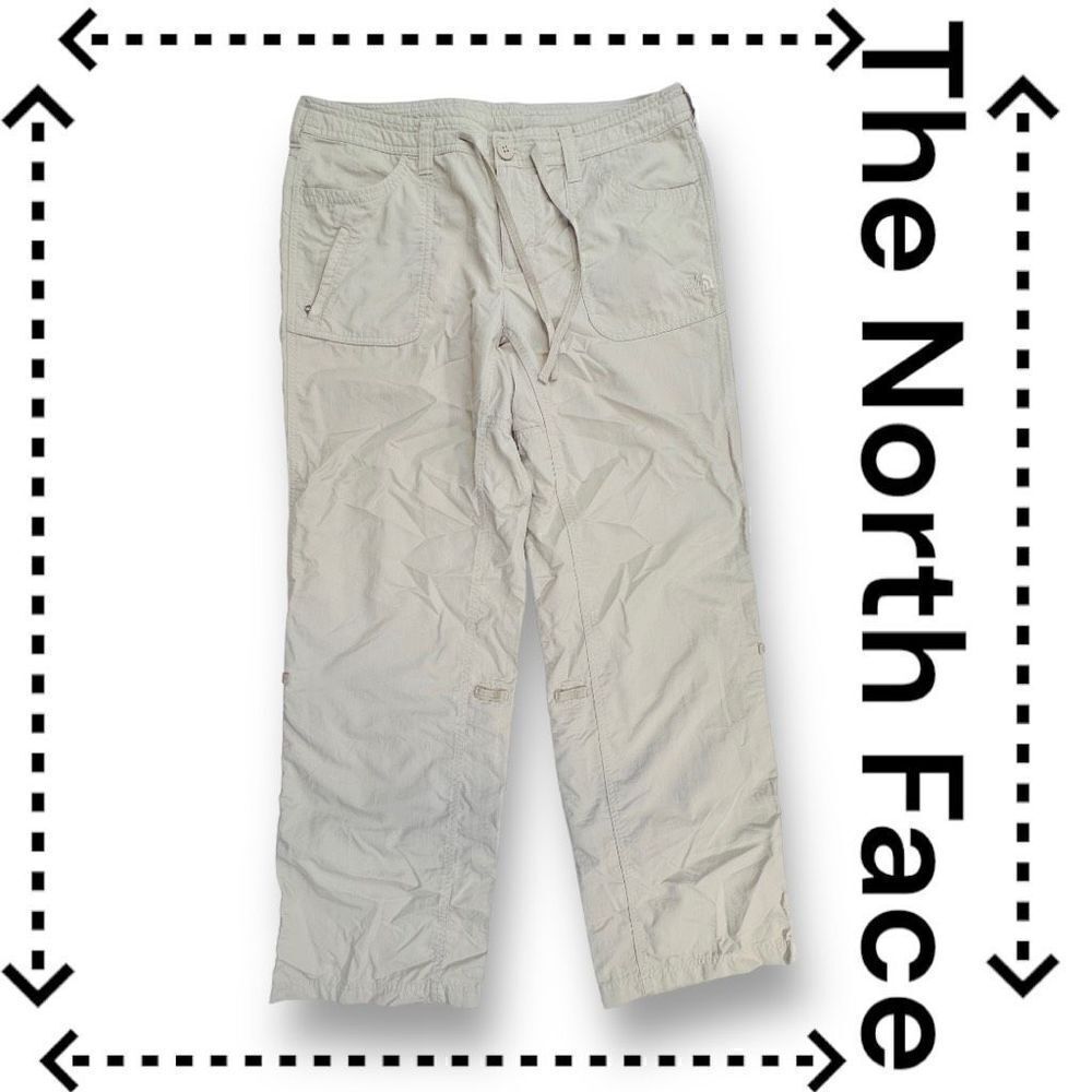 The North Face Women's Straight Leg Flat Front Roll-Up Cargo Pants Beige Size 12